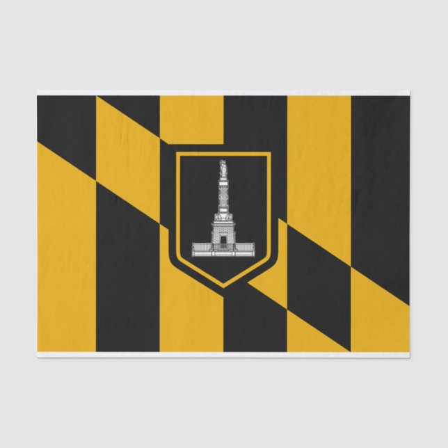 Papier Mousseline Papier de tissu patriotique avec drapeau de Baltim (Recto)