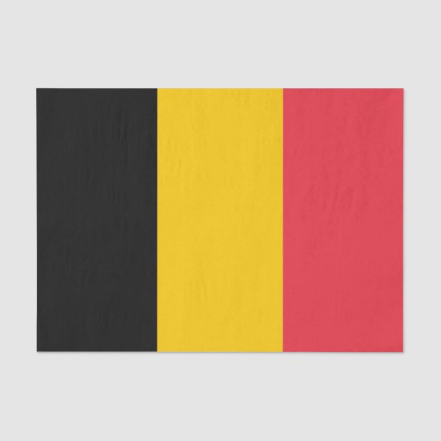 Papier Mousseline Papier de tissu patriotique avec drapeau de Belgiq (Recto)