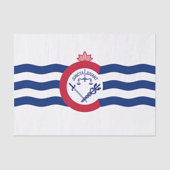 Papier Mousseline Papier de tissu patriotique avec drapeau de Cincin (Recto)