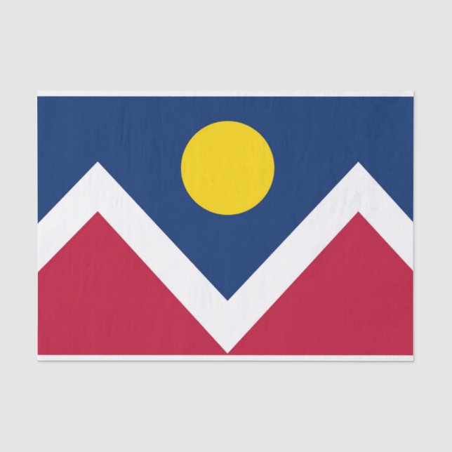 Papier Mousseline Papier de tissu patriotique avec drapeau de Denver (Recto)