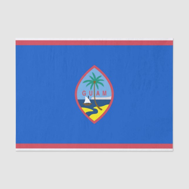 Papier Mousseline Papier de tissu patriotique avec drapeau de Guam (Recto)
