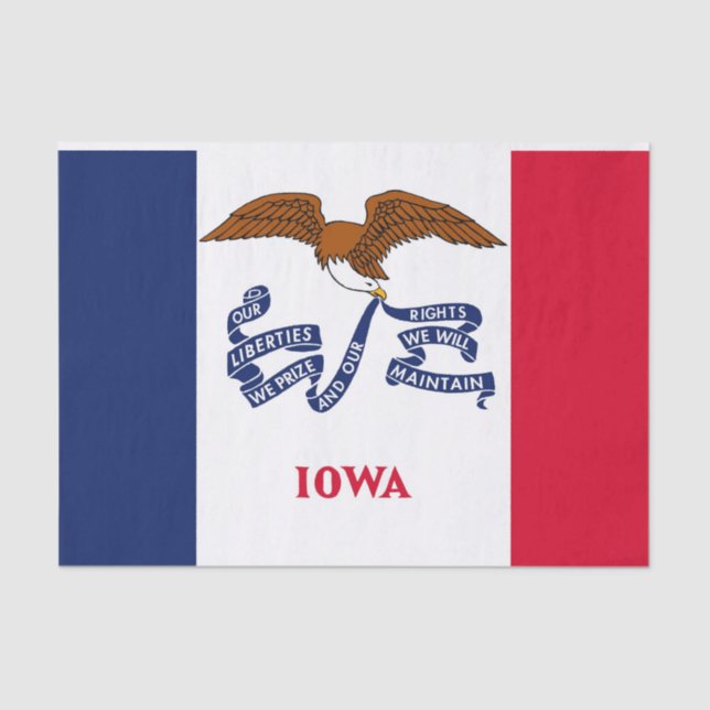 Papier Mousseline Papier de tissu patriotique avec drapeau de l'Iowa (Recto)