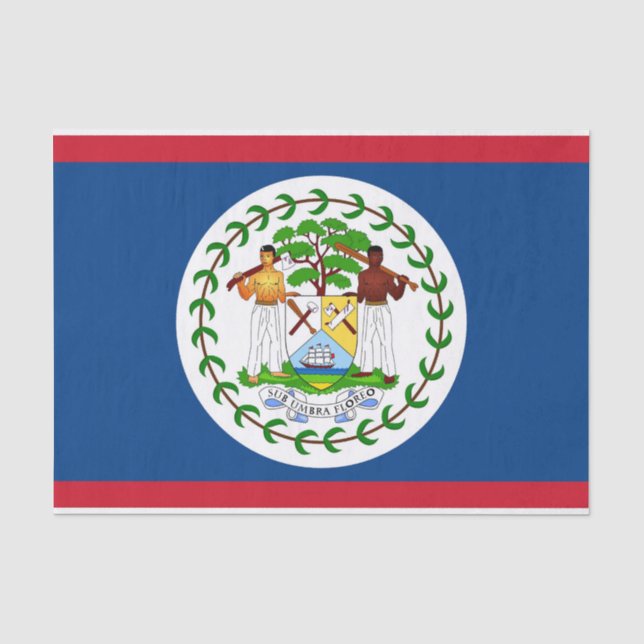 Papier Mousseline Papier de tissu patriotique avec drapeau du Belize (Recto)