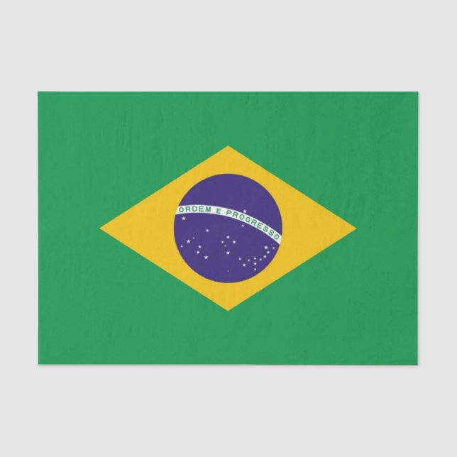 Papier Mousseline Papier de tissu patriotique avec drapeau du Brésil (Recto)