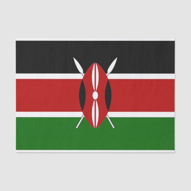Papier Mousseline Papier de tissu patriotique avec drapeau du Kenya (Recto)