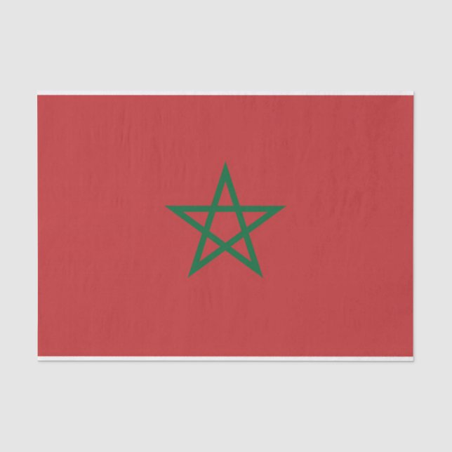 Papier Mousseline Papier de tissu patriotique avec drapeau du Maroc (Recto)