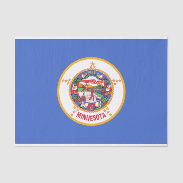 Papier Mousseline Papier de tissu patriotique avec drapeau du Minnes (Recto)