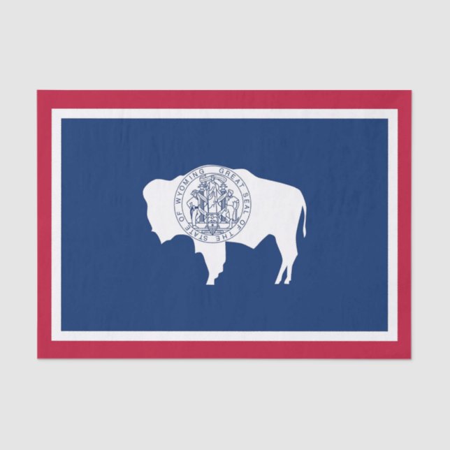 Papier Mousseline Papier de tissu patriotique avec drapeau du Wyomin (Recto)
