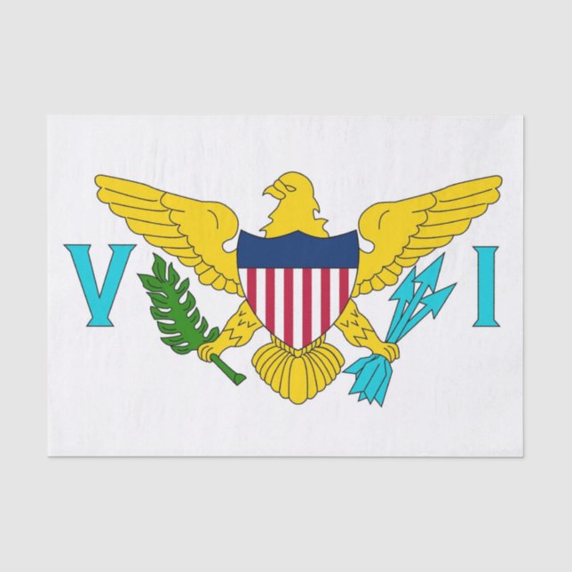 Papier Mousseline Papier de tissu patriotique avec drapeau Îles Vier (Recto)