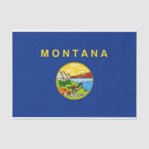 Papier Mousseline Papier de tissu patriotique avec drapeau Montana, 