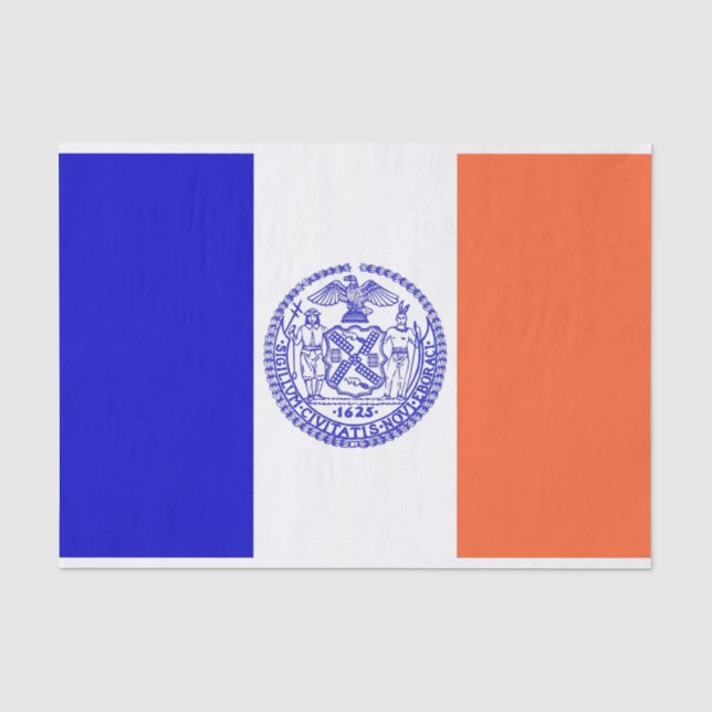 Papier Mousseline Papier de tissu patriotique avec drapeau New York  (Recto)