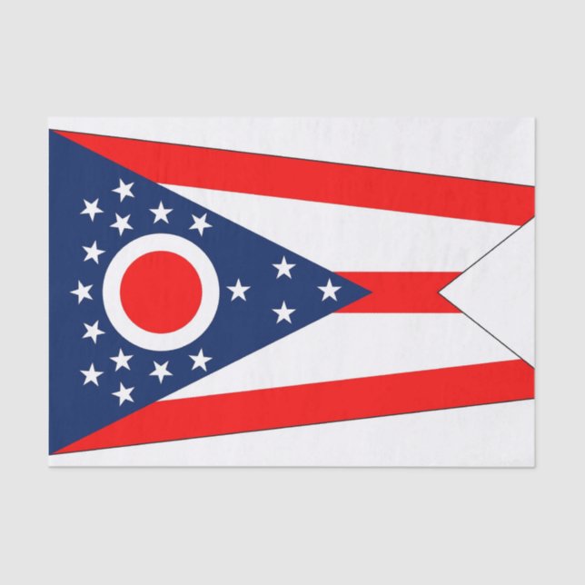 Papier Mousseline Papier de tissu patriotique avec drapeau Ohio (Recto)