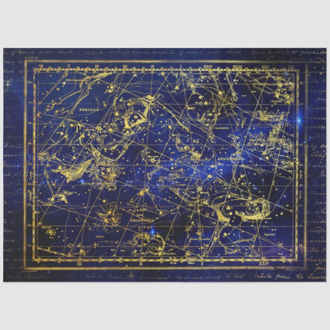 Papier Mousseline papier de tissu persée et andromeda constellation (Recto)