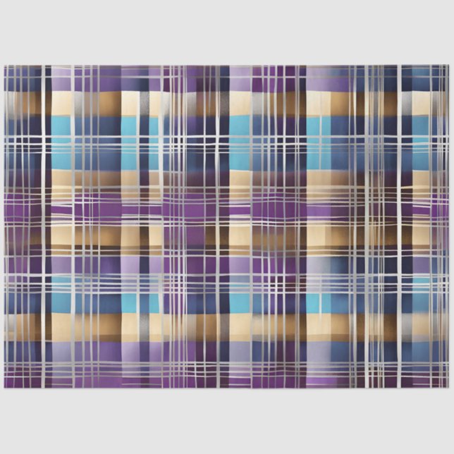 Papier Mousseline Papier de tissu plaid abstrait (Recto)