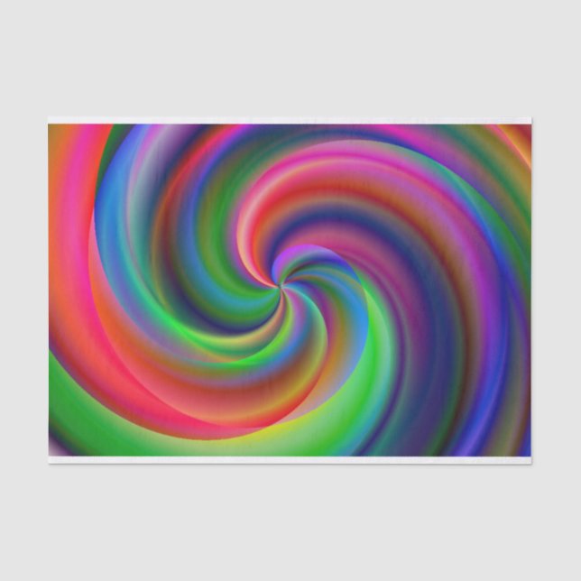 Papier Mousseline papier de tissu tourbillon arc-en-ciel (Recto)