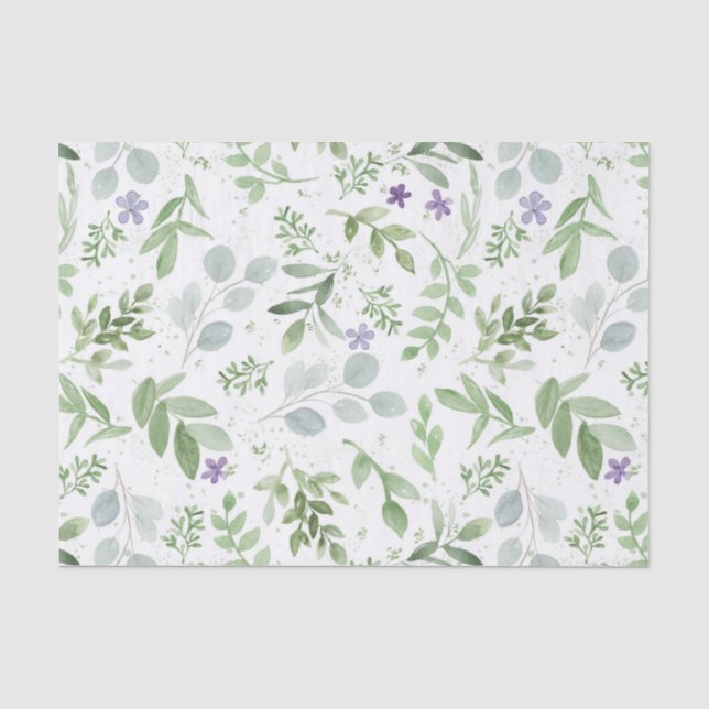 Papier Mousseline Papier de tissu vert et lavande (Recto)