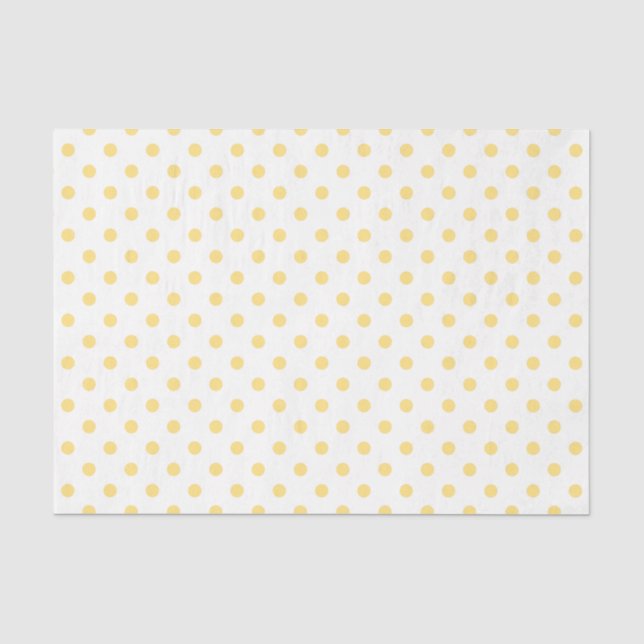Papier Mousseline Papier de tissus À petits pois jaune (Recto)
