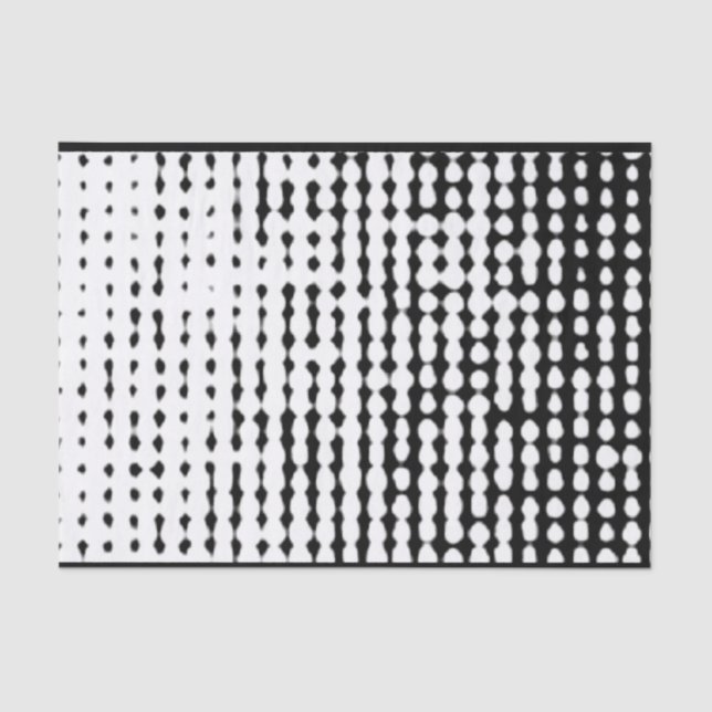 Papier Mousseline Papier de tissus à points Abstraits noirs et blanc (Recto)