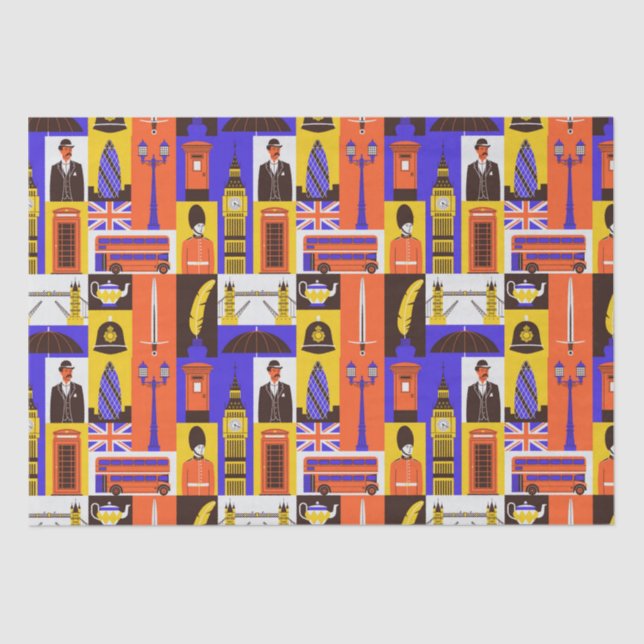 Papier Mousseline Papier de tissus à thème Londres (Recto)