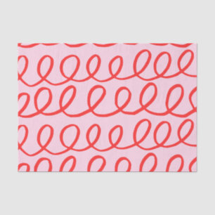 Papier Mousseline Papier de tissus Abstrait rose et rouge