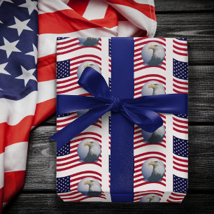 Papier Mousseline Papier de tissus American Flag et Eagle