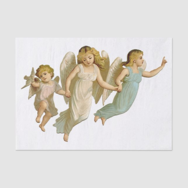 Papier Mousseline Papier de tissus ANGES ENFANTS EN VOL (Recto)