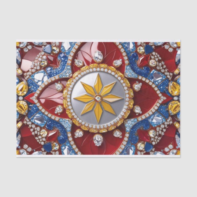 Papier Mousseline Papier de tissus aux couleurs colombiennes (Recto)