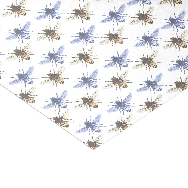 Papier Mousseline Papier de tissus bleu et or pour abeilles domestiq (Créateur téléchargé)