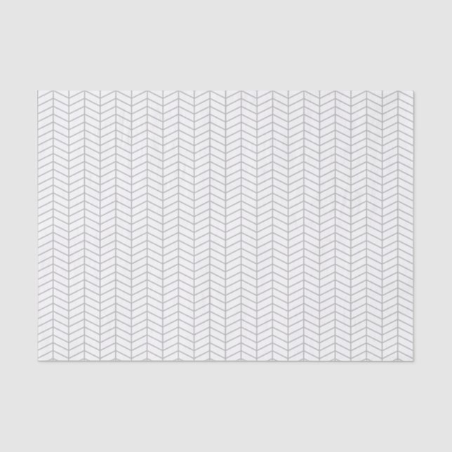 Papier Mousseline Papier de tissus Chevron - Gris sur blanc (Recto)