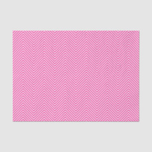 Papier Mousseline Papier de tissus Chevron Line - Blanc sur rose