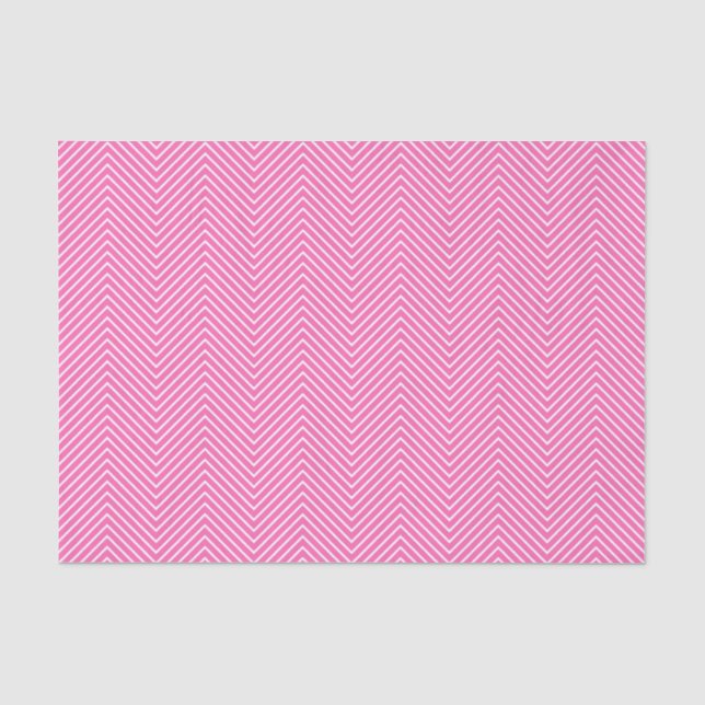 Papier Mousseline Papier de tissus Chevron Line - Blanc sur rose (Recto)