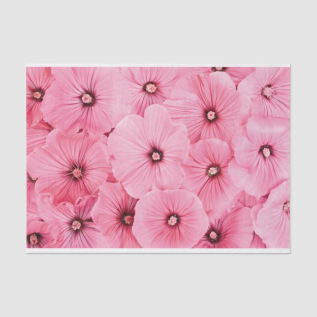 Papier Mousseline Papier de tissus de 10 livres, FLEURS ROSES HEUREU (Recto)