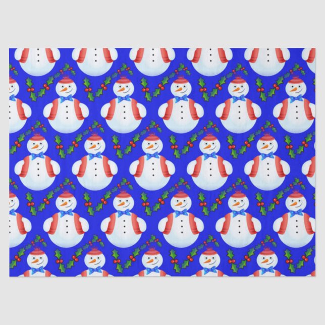 Papier Mousseline papier de tissus de bonhomme de neige de noël (Recto)