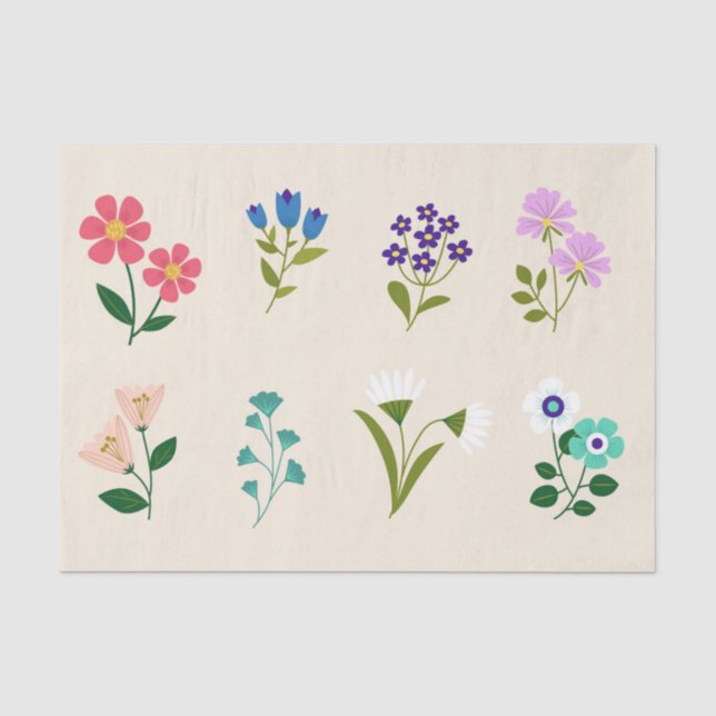 Papier Mousseline Papier de tissus de collection de fleurs (Recto)