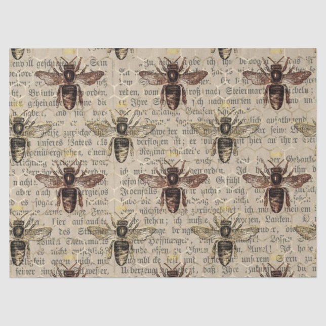 Papier Mousseline Papier de tissus de découpage de l'abeille Brown (Recto)