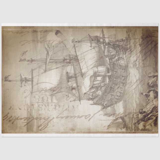 Papier Mousseline Papier de tissus de découpage de meubles nautiques (Recto)