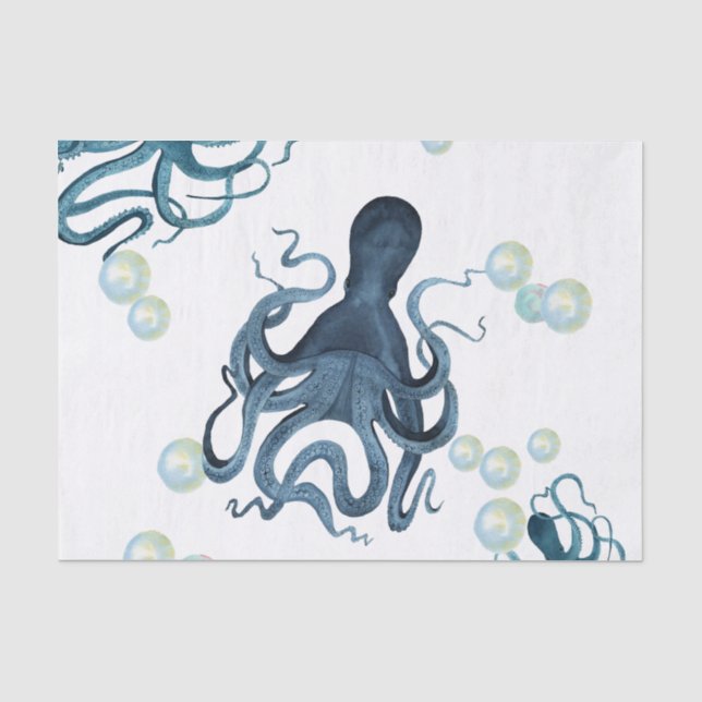 Papier Mousseline Papier de tissus de la famille Octopus (Recto)