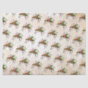Papier Mousseline Papier de tissus de Noël Holly Branch