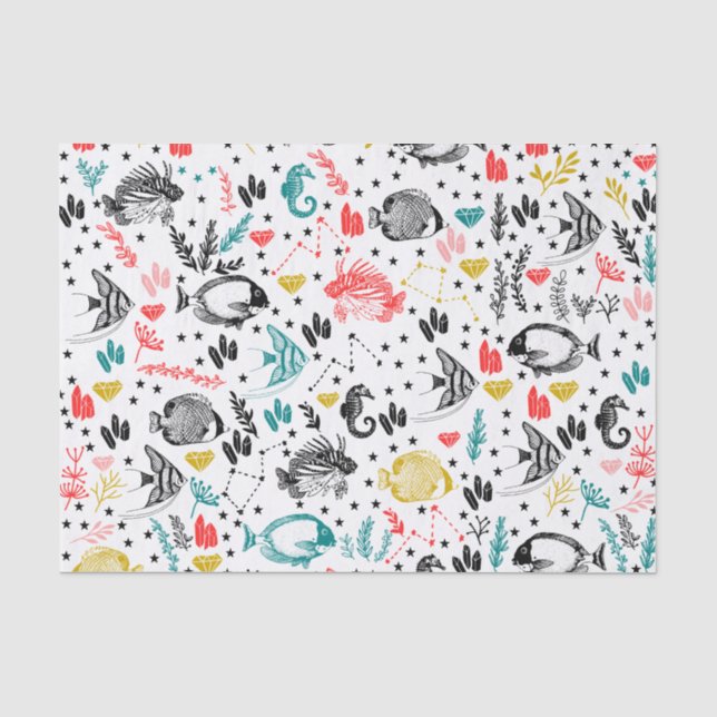 Papier Mousseline Papier de tissus de poissons tropicaux (Recto)