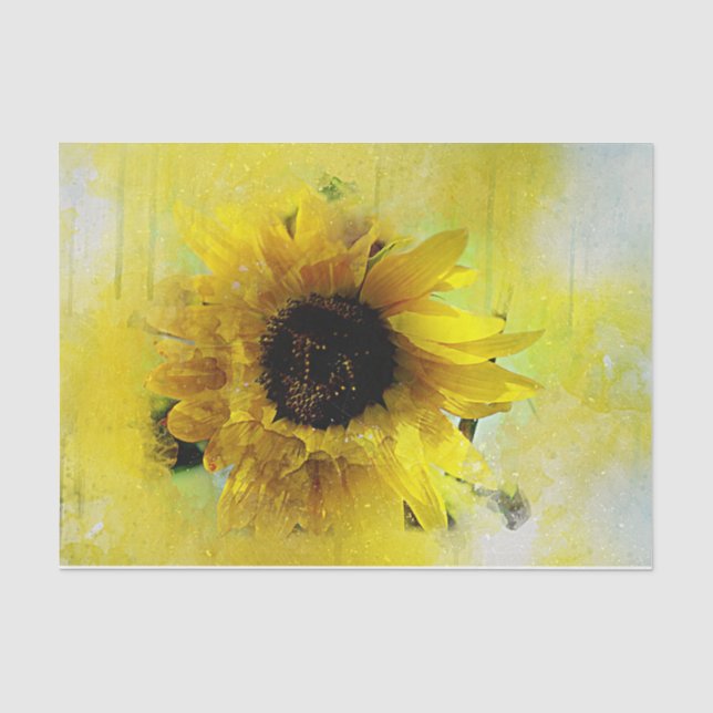 Papier Mousseline Papier de tissus de tournesol gros plan illustré (Recto)