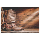 Papier de tissus enveloppant les bottes de cow-boy