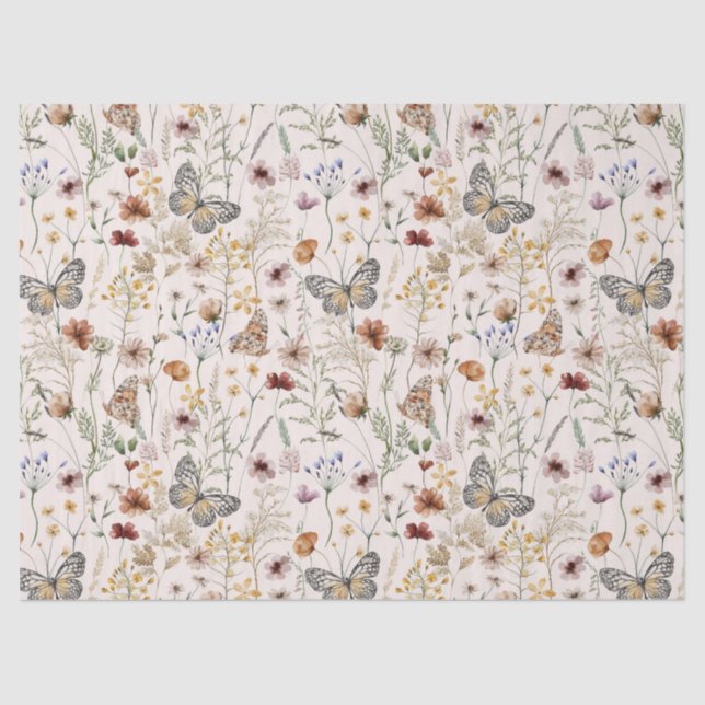 Papier Mousseline Papier de tissus fleur sauvage (Recto)