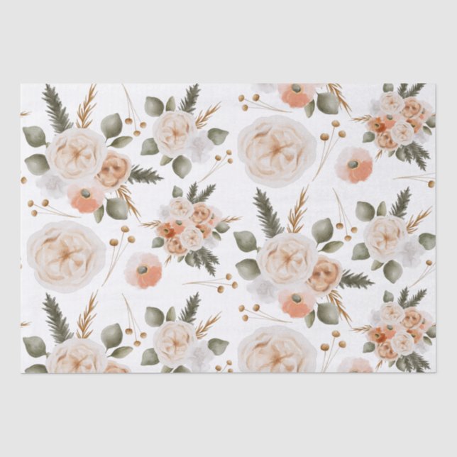 Papier Mousseline Papier de tissus floraux (Recto)