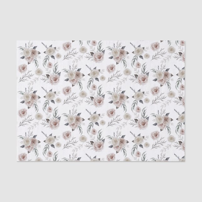 Papier Mousseline Papier de tissus floraux et botaniques (Recto)