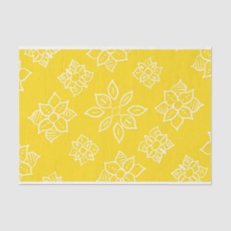 Papier Mousseline Papier de tissus floraux jaune Batik