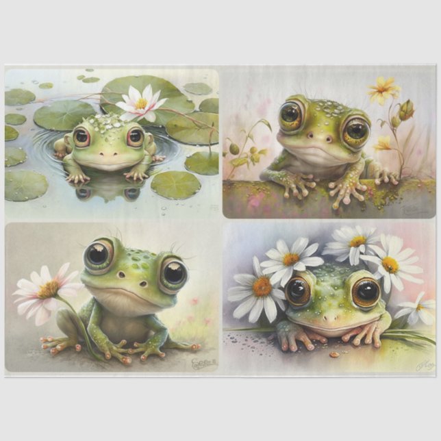 Papier Mousseline Papier de tissus Froggies (Recto)