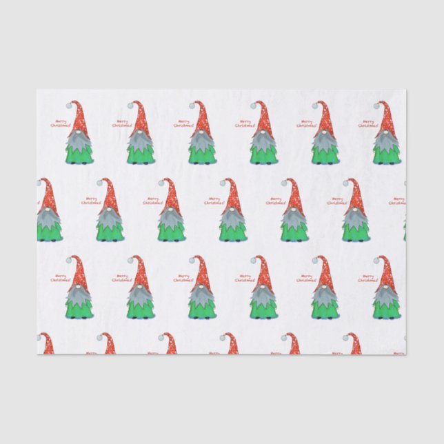Papier Mousseline Papier de tissus Gnome de Noël (Recto)