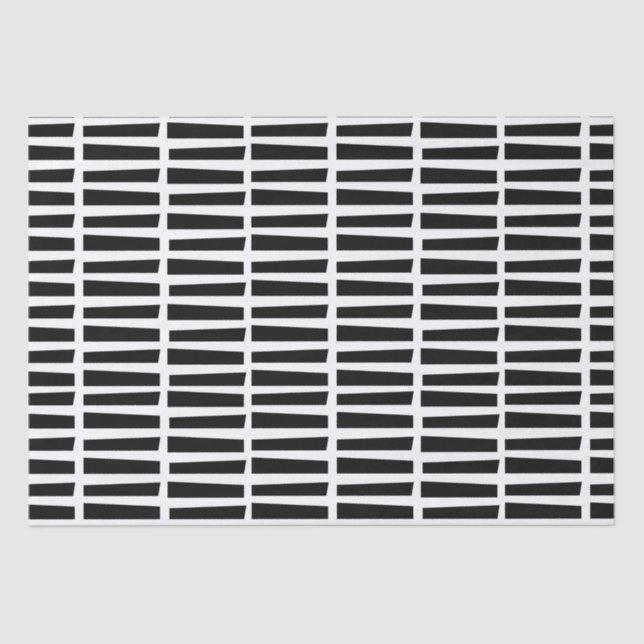 Papier Mousseline Papier de tissus / Lignes noires Abstraites (Recto)