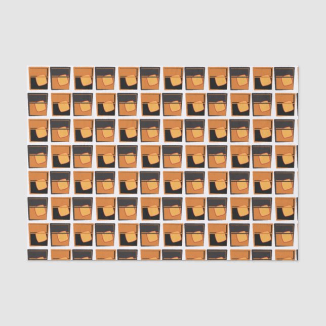Papier Mousseline Papier de tissus - Lunettes de whisky or et noir (Recto)