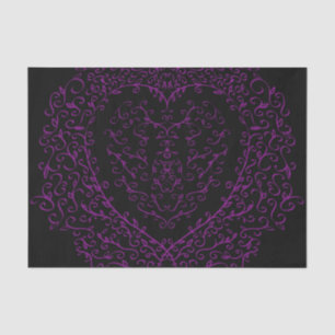 Papier Mousseline Papier de tissus Mariage gothique au coeur mauve e